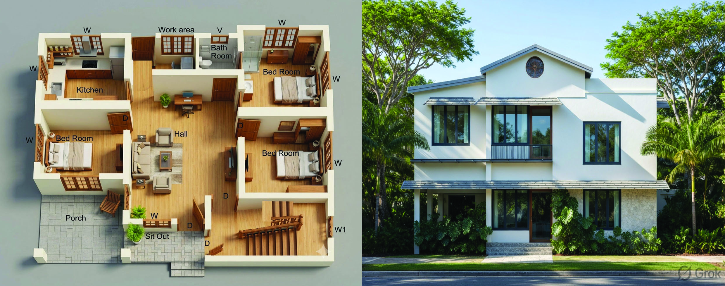 Residential House Construction – Chittur, Palakkad — floor plan designer work by SURESH K R in Thrissur