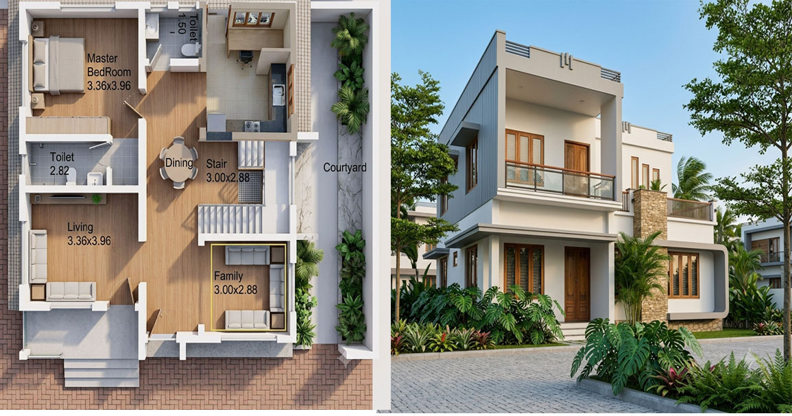 Customized Home Design– Viyyur, Thrissur — floor plan designer work by SURESH K R in Thrissur